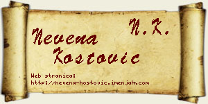 Nevena Kostović vizit kartica